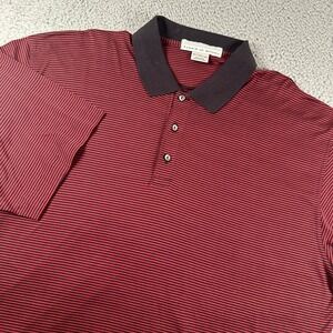 Vtg Tiger Woods Men's Polo Shirt Red Black Striped XL Cotton Ying Yang Y2K